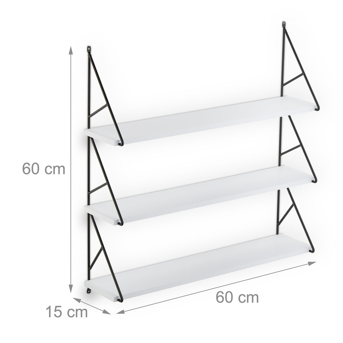 Open wall shelf with 3 shelves