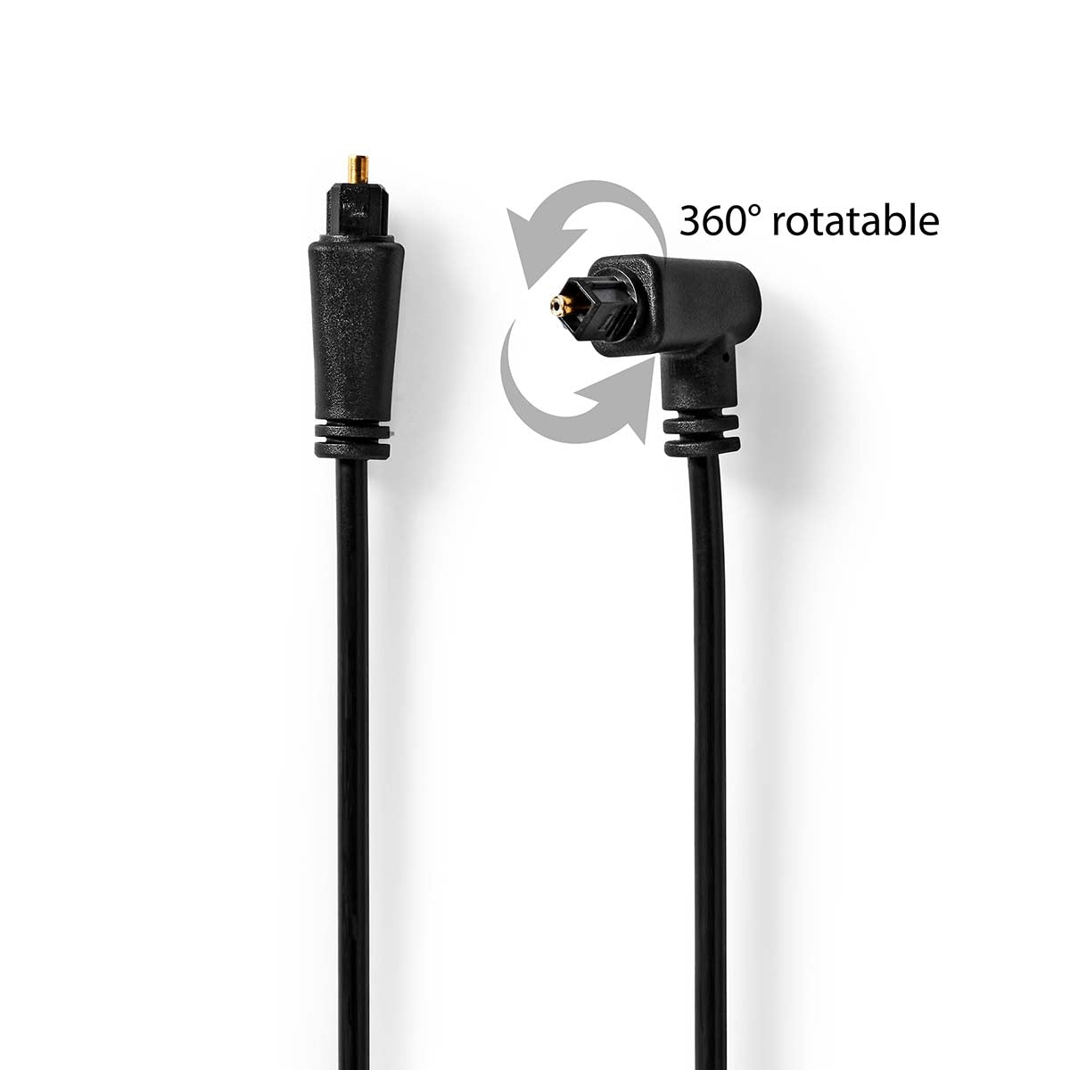 Optical audio cable | TosLink Male | TosLink Male | Rotatable | 2.00 m | Round | PVC | Black | Envelope