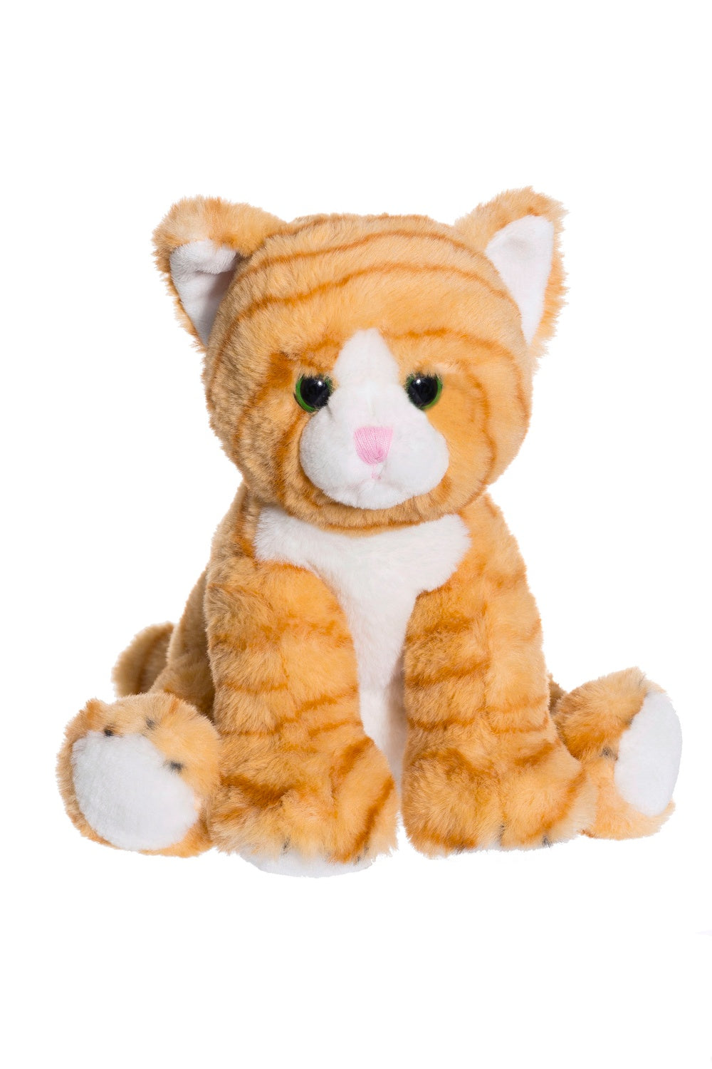 Orange Striped Plush Cat Toy, 23cm, Machine Washable