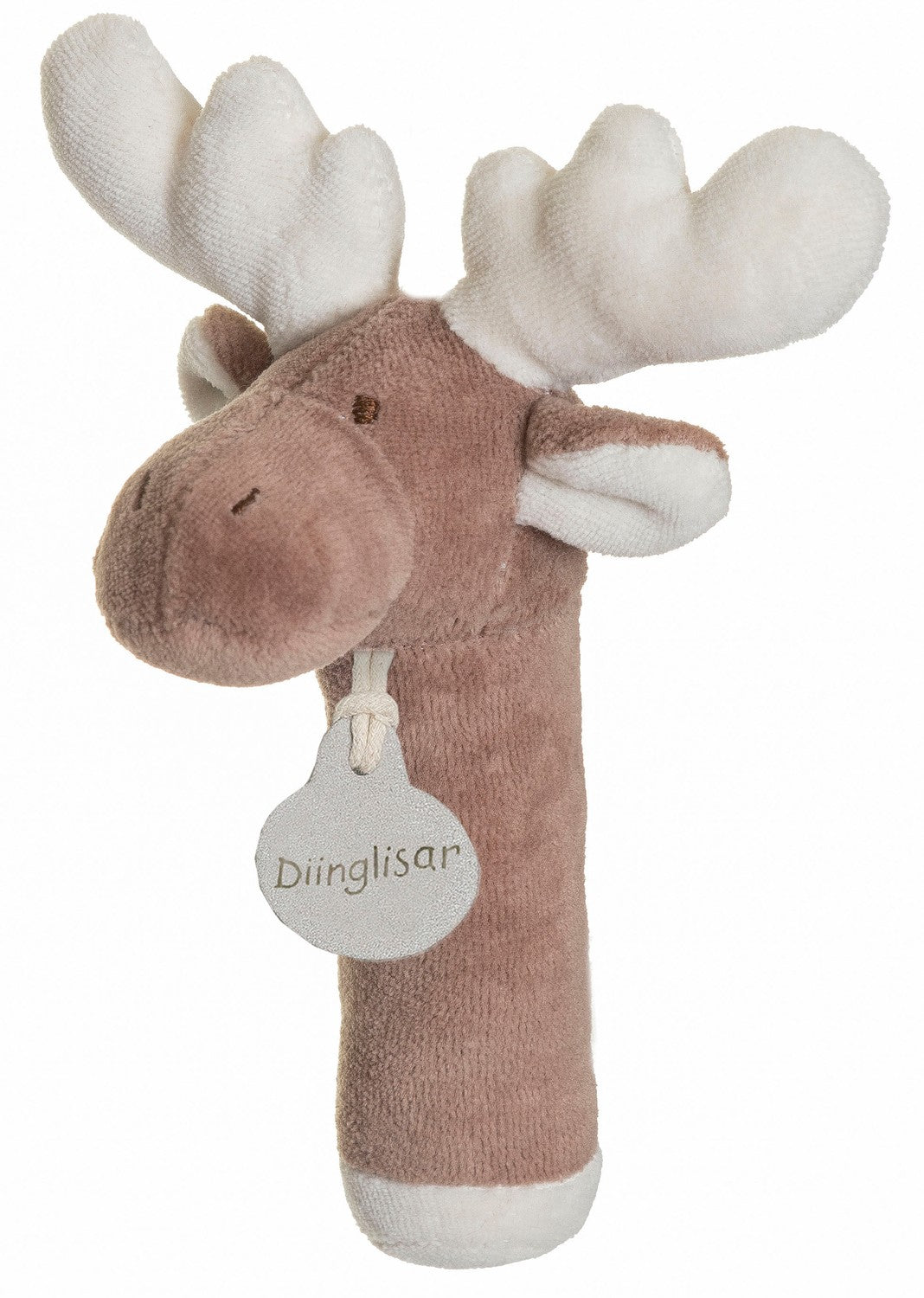 Organic Cotton Baby Rattle, Moose Design, 15 cm