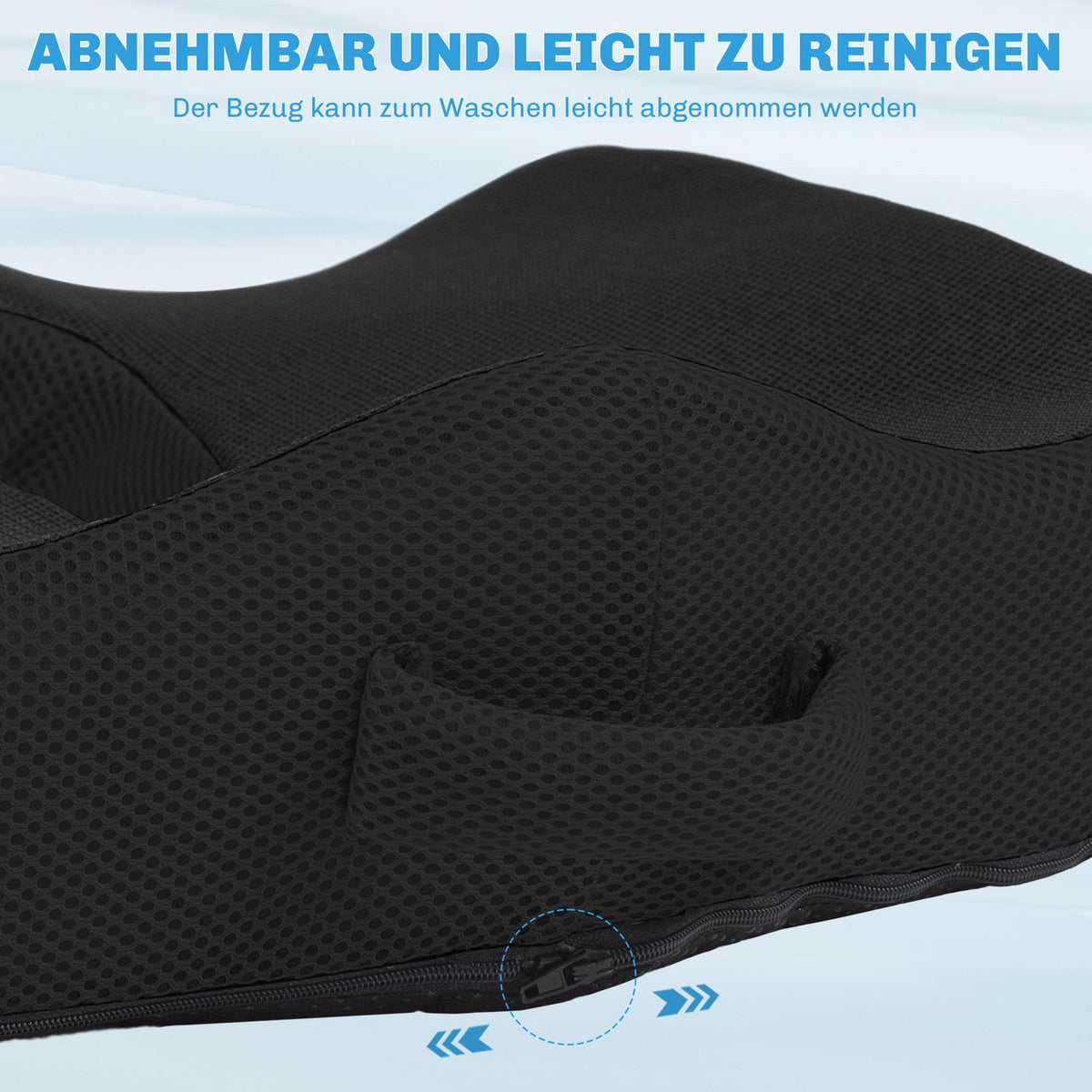 Orthopedic seat cushion, ergonomic seat cushion for office chair, car etc., coccyx cushion made of memory foam for coccyx, sciatica, hemorrhoids, back pain relief, black