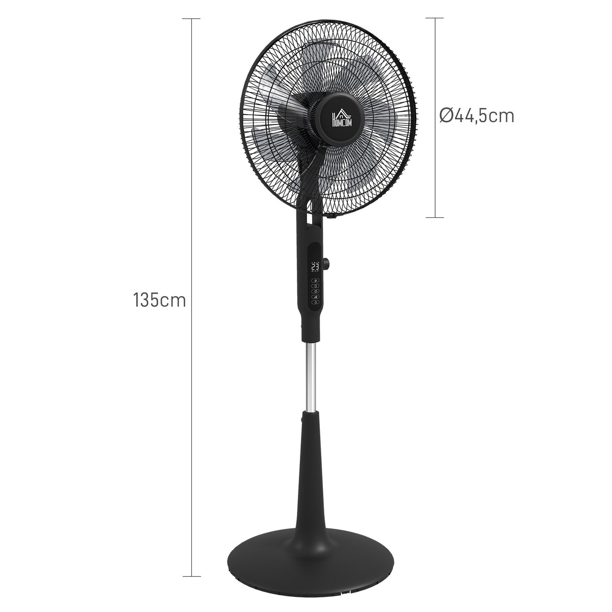Oscillating Stand Fan with Remote, 28 Speeds, Timer