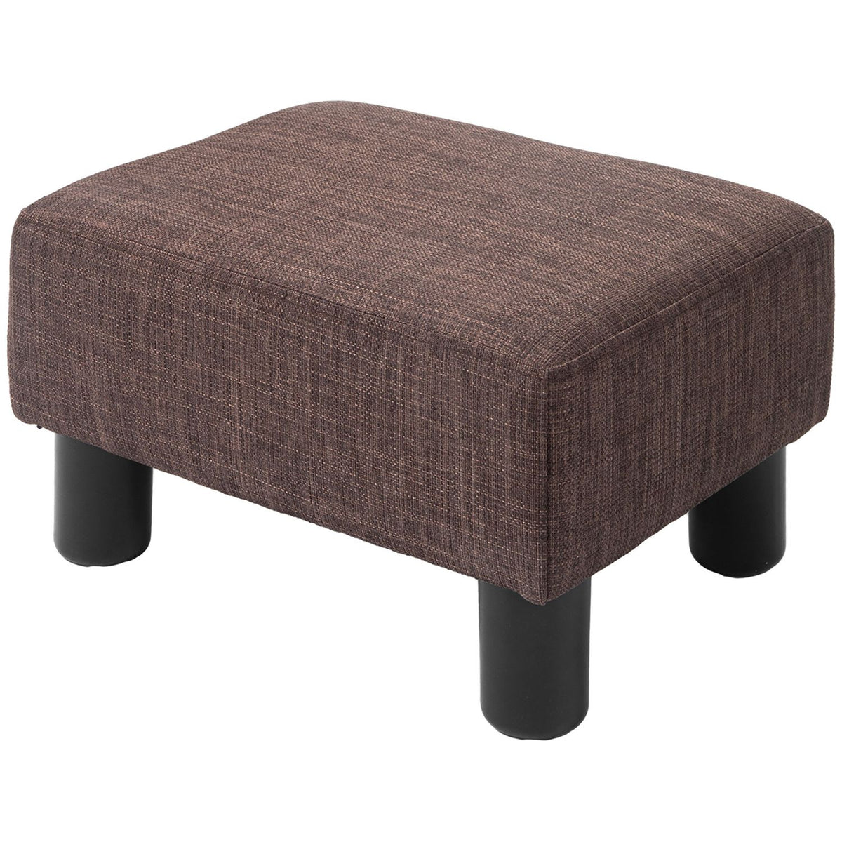 Ottoman Footstool Rectangular Footrest Made Of Linen, Upholstered Stool Holds Up To 100 Kg, For Living Room, Hallway, Brown, 40 X 30 X 24 Cm