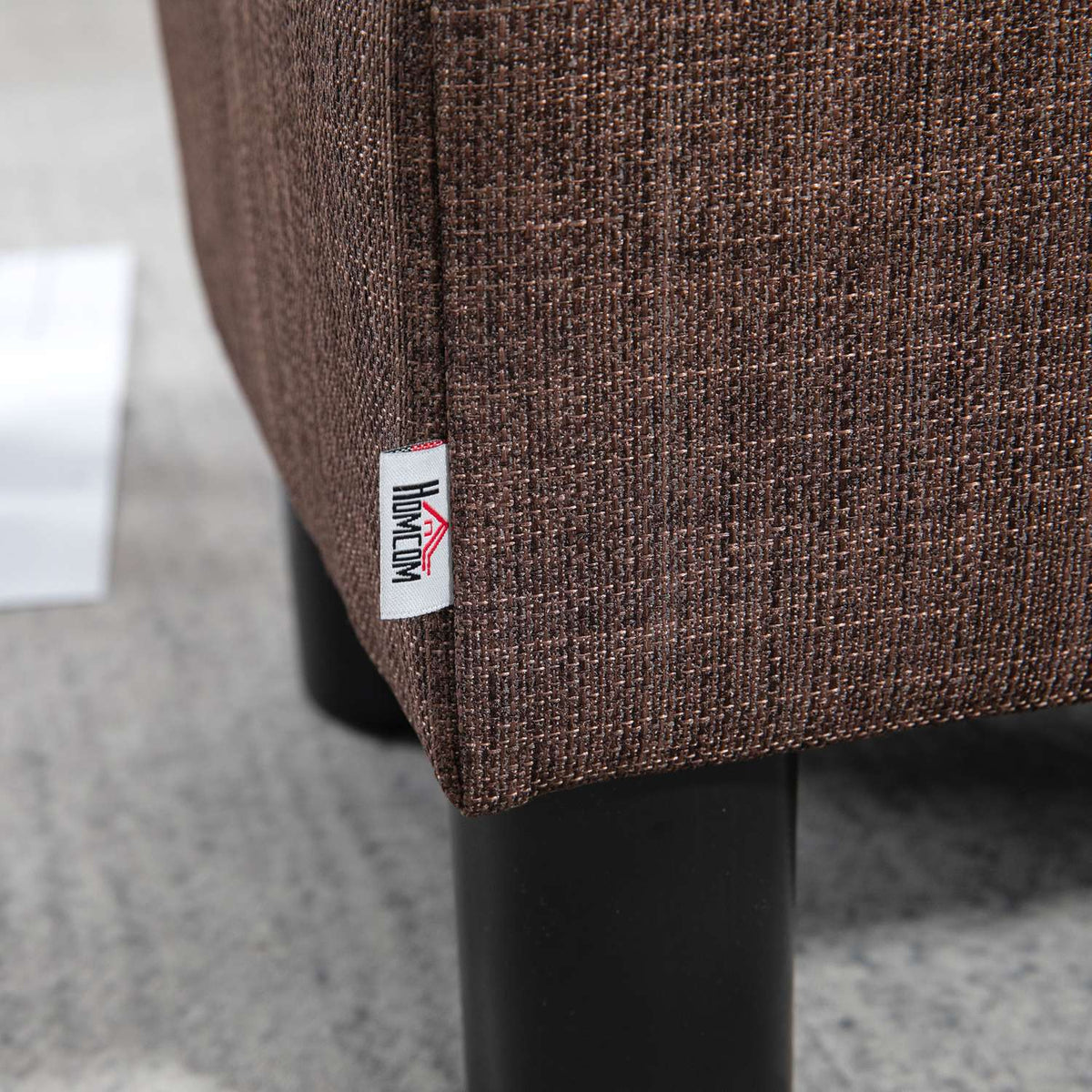 Ottoman Footstool Rectangular Footrest Made Of Linen, Upholstered Stool Holds Up To 100 Kg, For Living Room, Hallway, Brown, 40 X 30 X 24 Cm