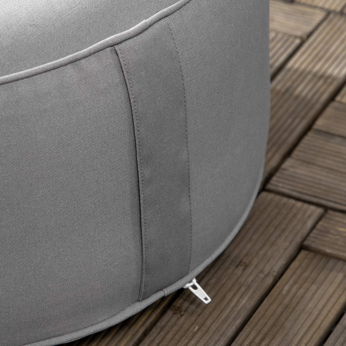 Ottoman, Inflatable Footstool, Footrest For Indoor And Outdoor Use, Load Capacity Up To 150 Kg, Polyester, Dark Gray, 53 X 53 X 23 Cm