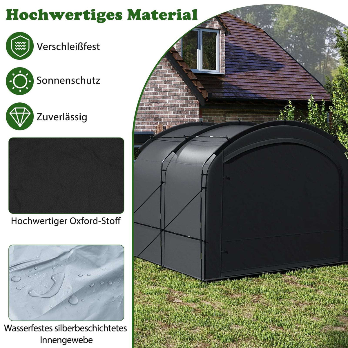 Outdoor Bike Storage Tent, Waterproof, Fits 7-8 Bikes