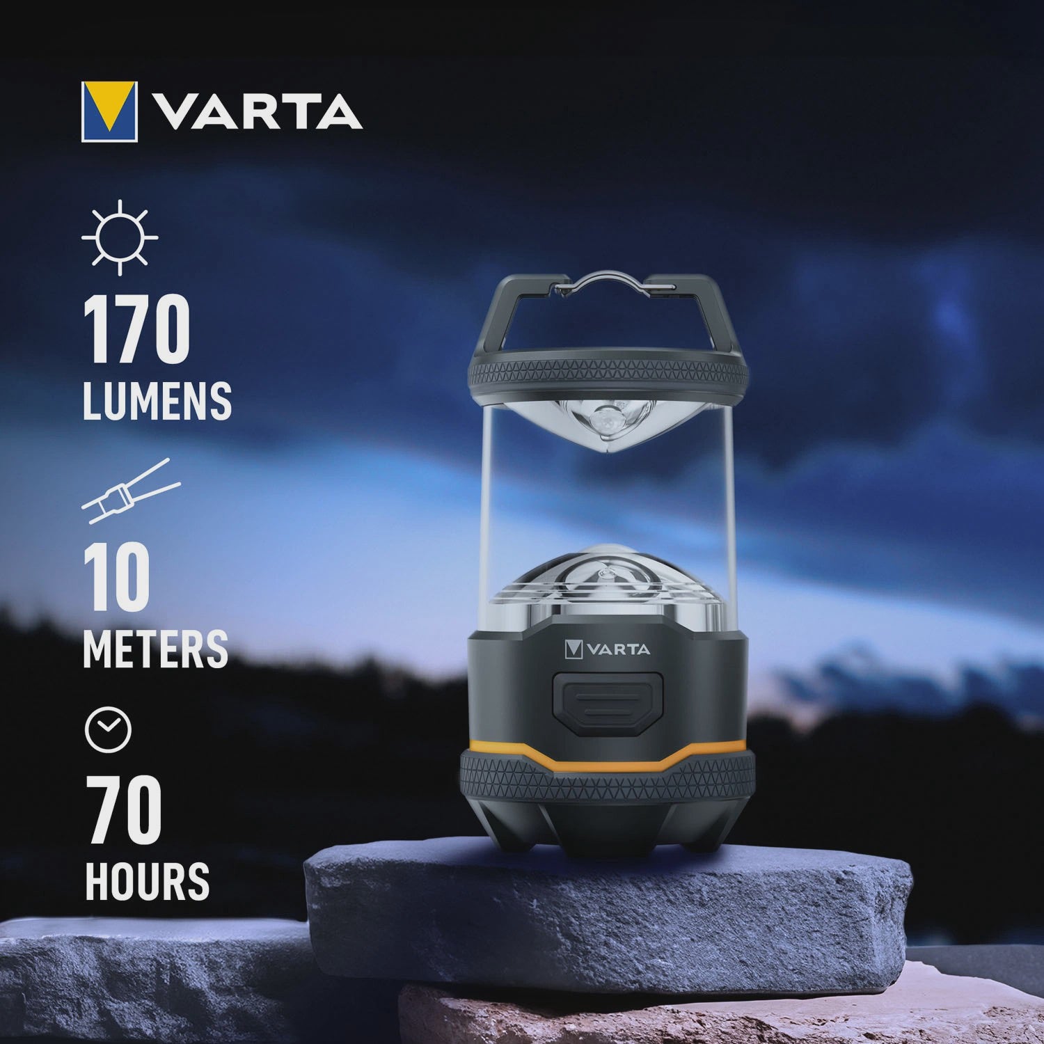 Outdoor Camping Lantern, Weatherproof, 2 Light Modes