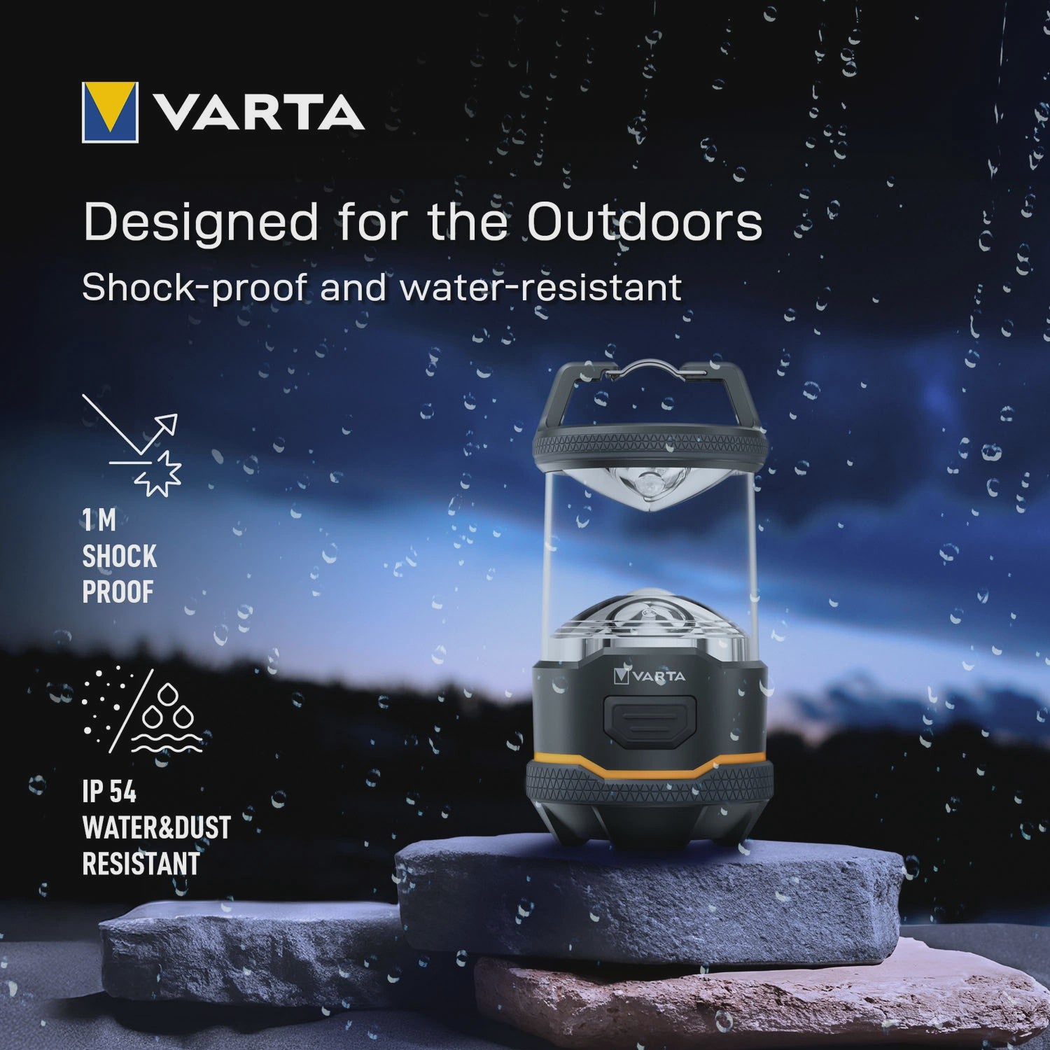 Outdoor Camping Lantern, Weatherproof, 2 Light Modes