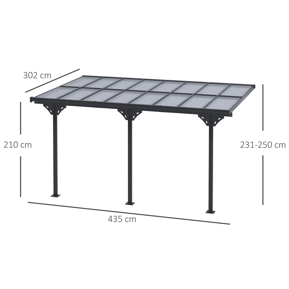 Outdoor Canopy, Aluminum Frame, 435x302 cm