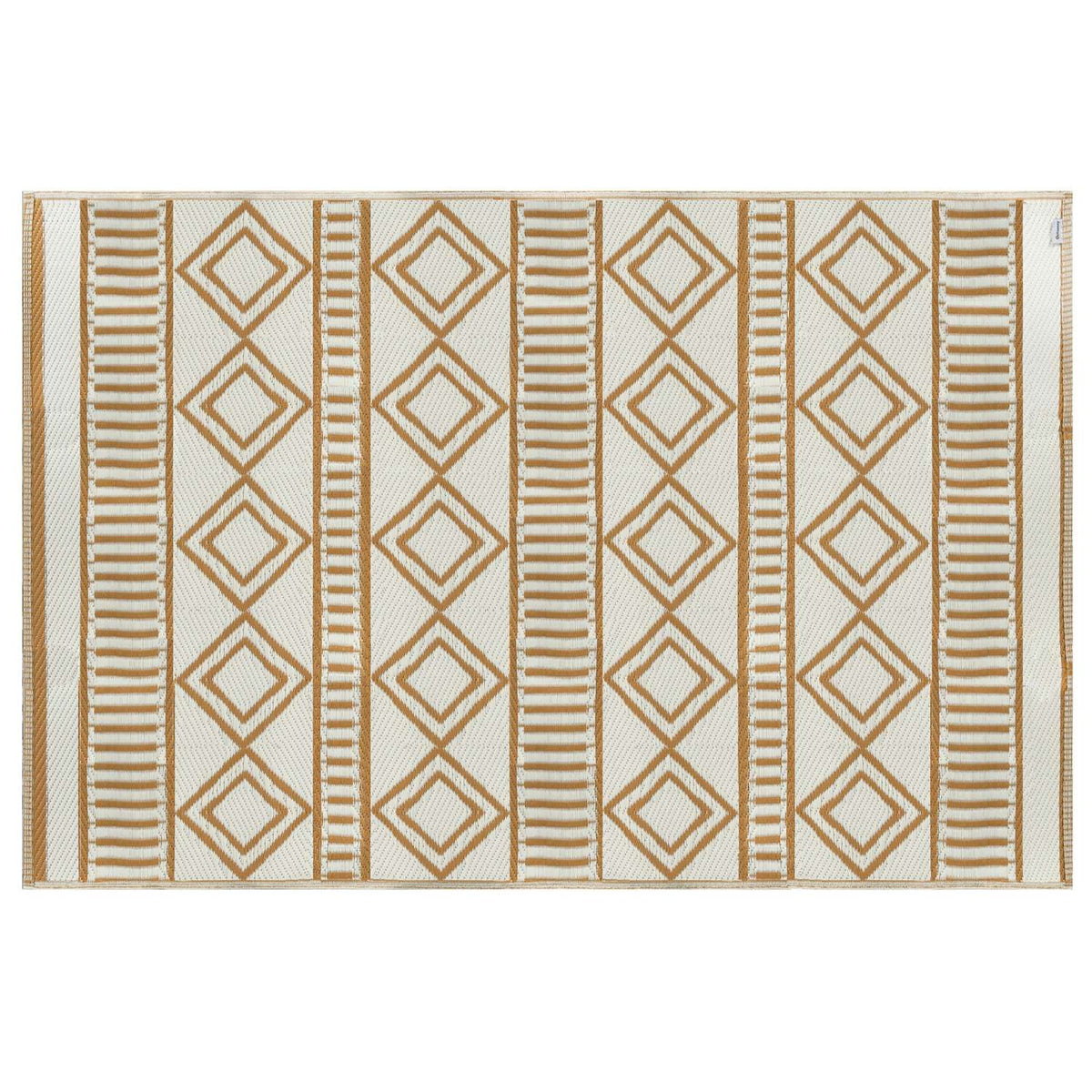 Outdoor Carpet Waterproof Plastic Carpet, Ideal For Garden & Camping, Coffee+White, 121X182Cm