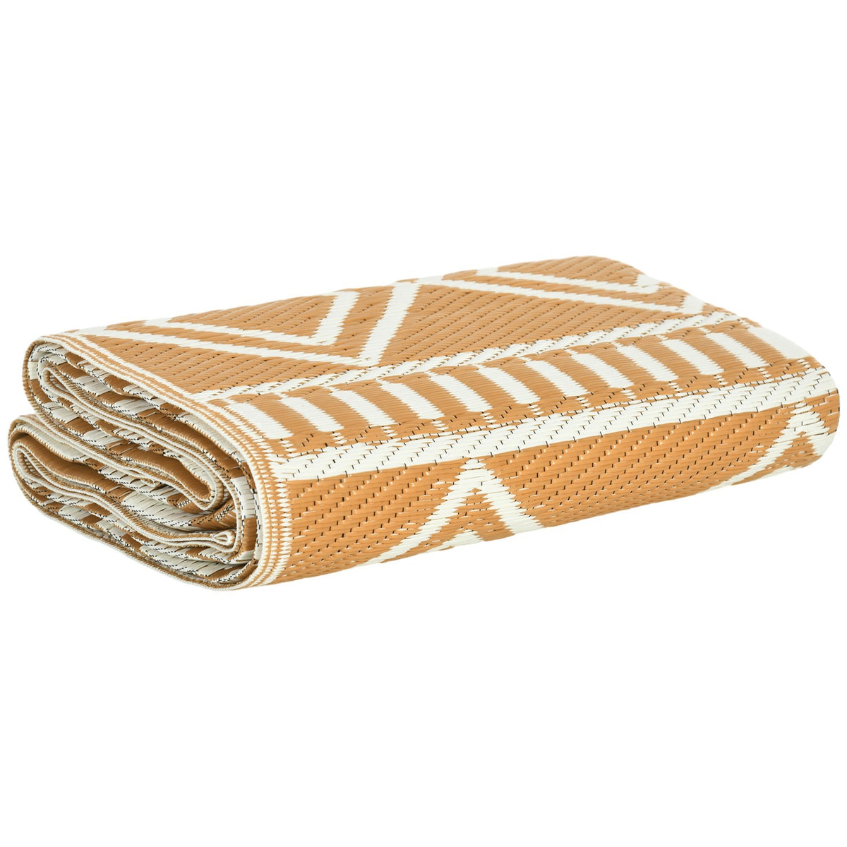 Outdoor Carpet Waterproof Plastic Carpet, Ideal For Garden & Camping, Coffee+White, 121X182Cm