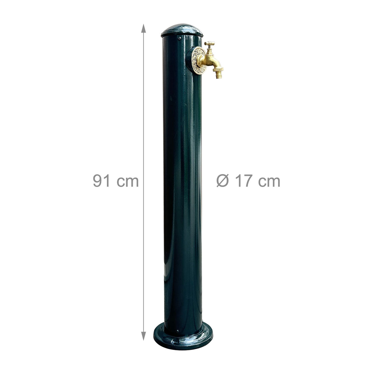 Outdoor Cast Aluminium Water Fountain Column, Green