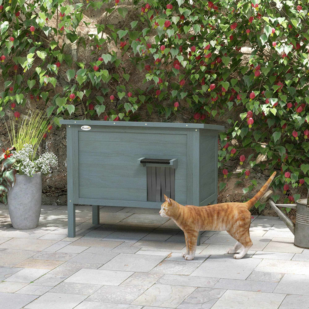 Outdoor Cat House, Insulated, Dark Grey, 85 x 50 x 68.5 cm