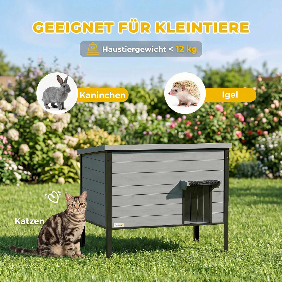 Outdoor Cat House, Weatherproof, Easy Clean, 85x55x70 cm