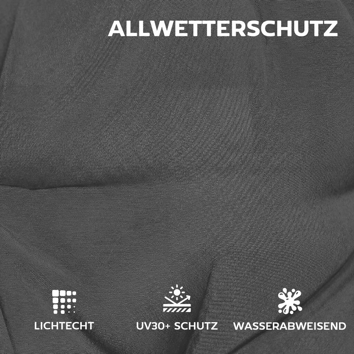 Outdoor Chair Cushion Set, Water-Repellent, Non-Slip, Dark Grey