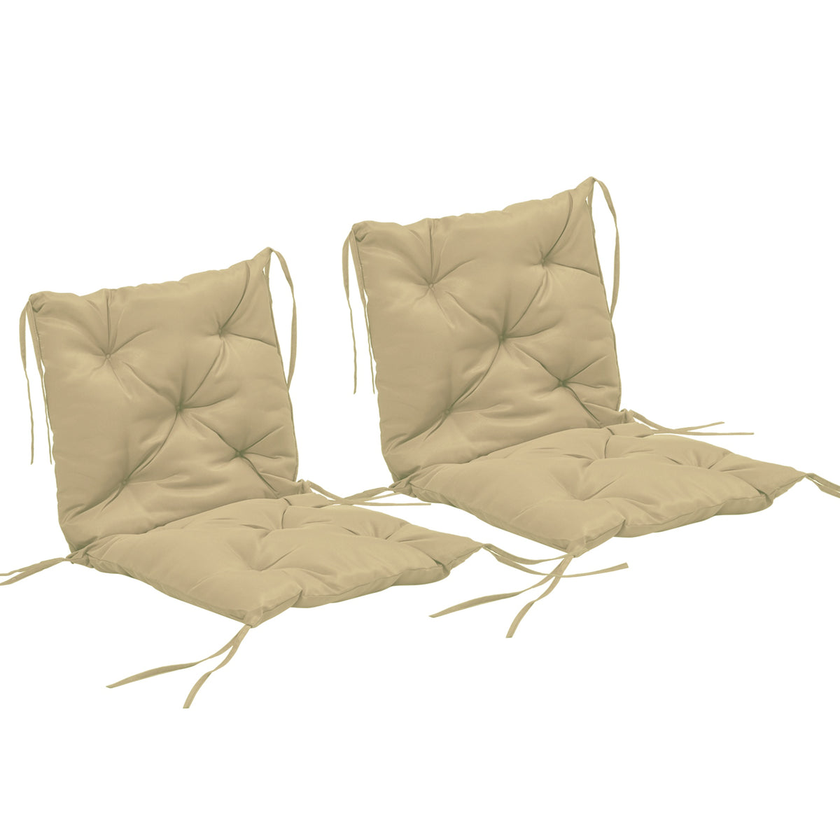 Outdoor Chair Cushions Set, 98x50 cm, Khaki, 8 cm Thick