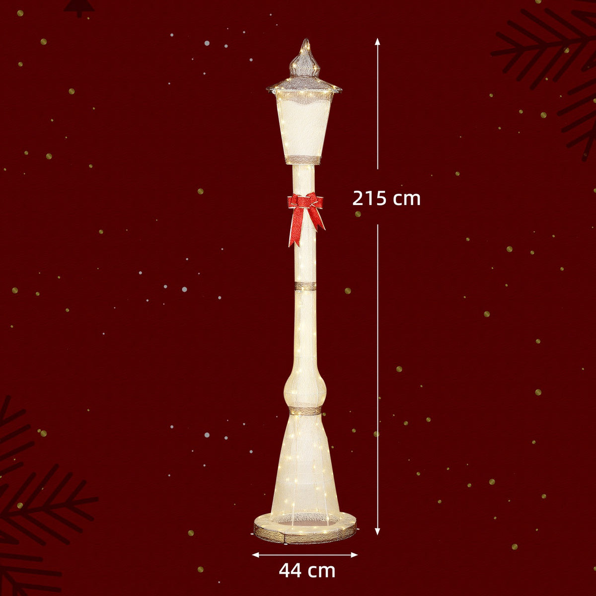 Outdoor Christmas Lantern Post, 215 cm, 155 LEDs, Waterproof