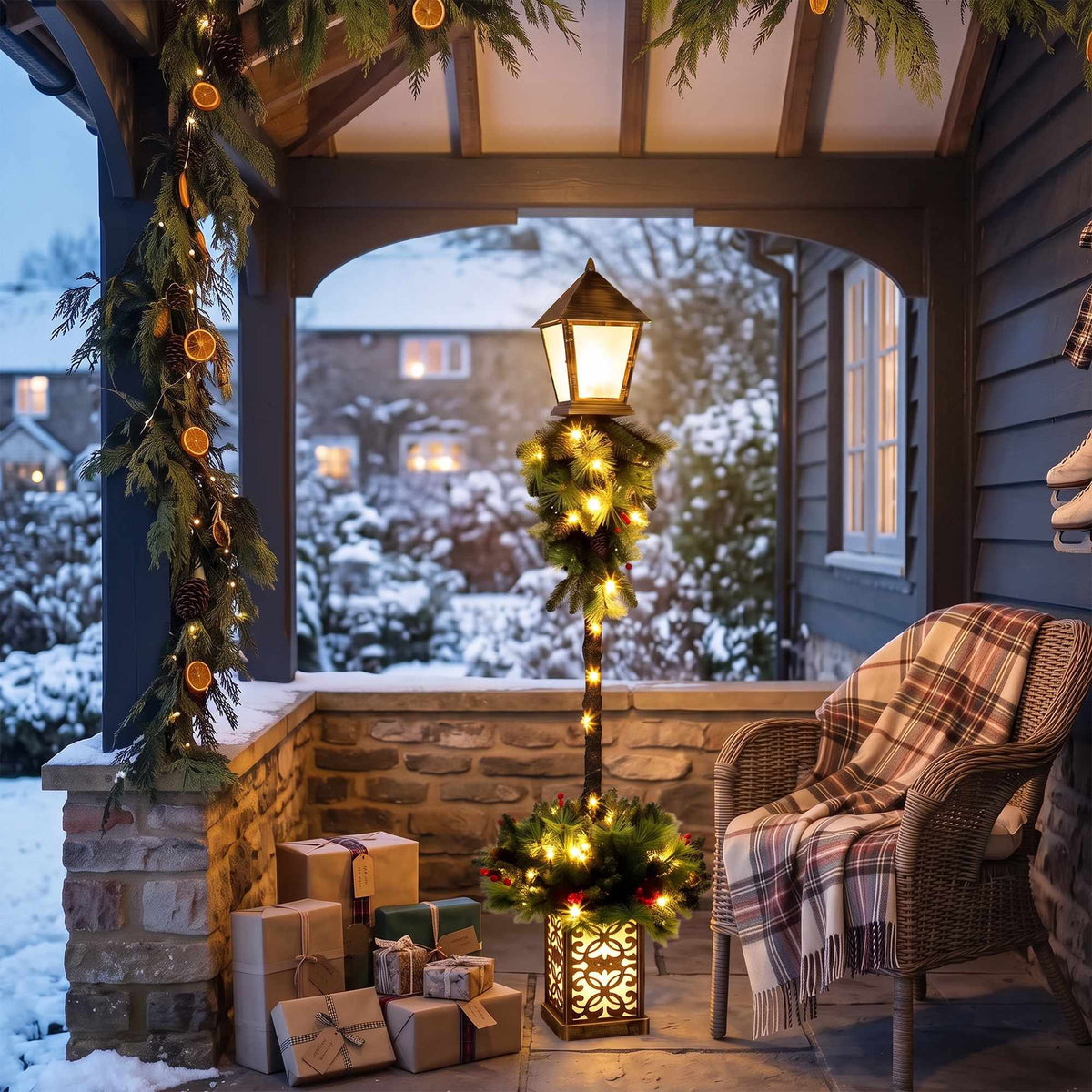 Outdoor Christmas Lantern with 50 Warm White LEDs, 150cm