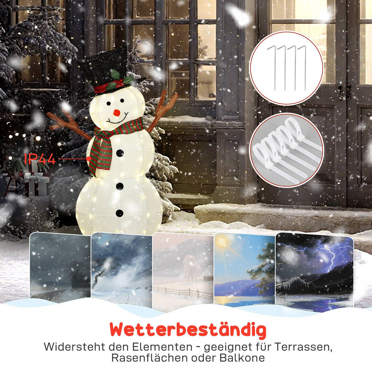 Outdoor Christmas Snowman Decoration with LED Lights