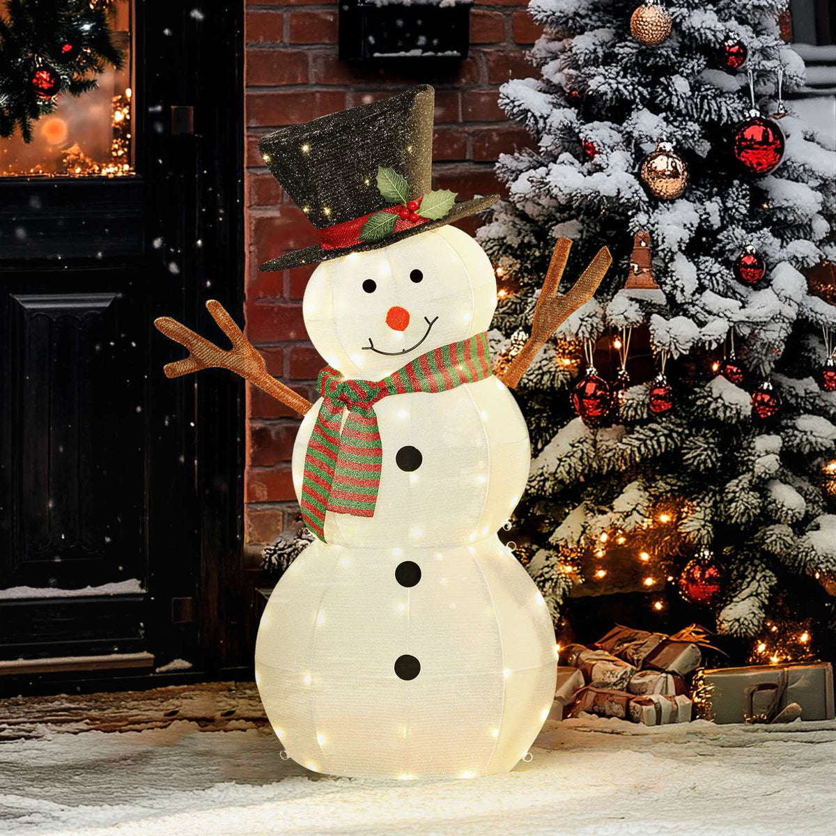 Outdoor Christmas Snowman Decoration with LED Lights