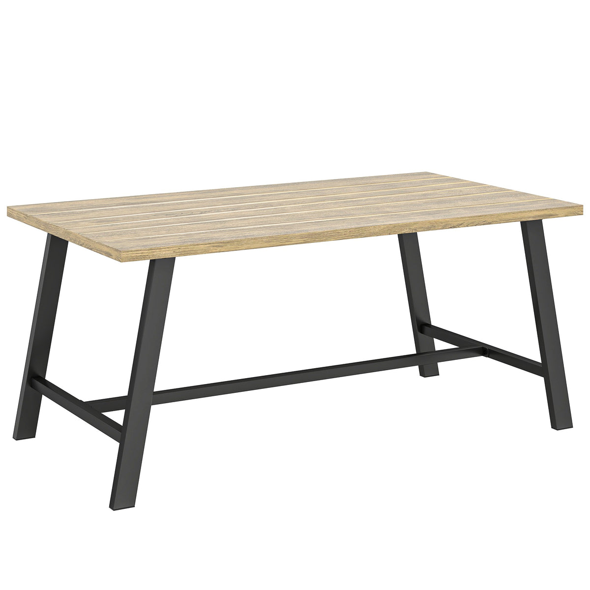 Outdoor Coffee Table, Wood-Look Top, 100x55 cm, Weatherproof