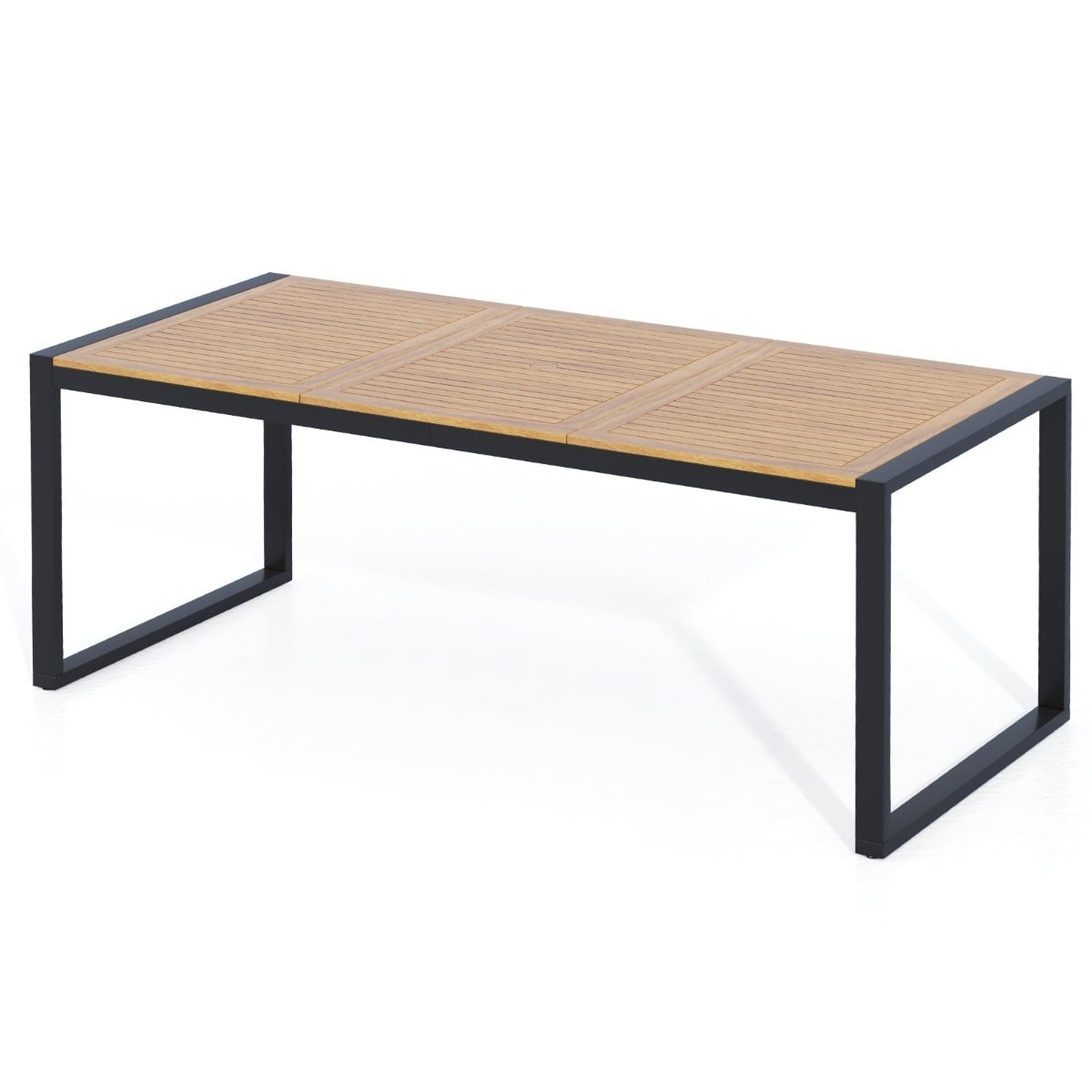 Outdoor Dining Table for 8, Acacia Wood, Umbrella Hole