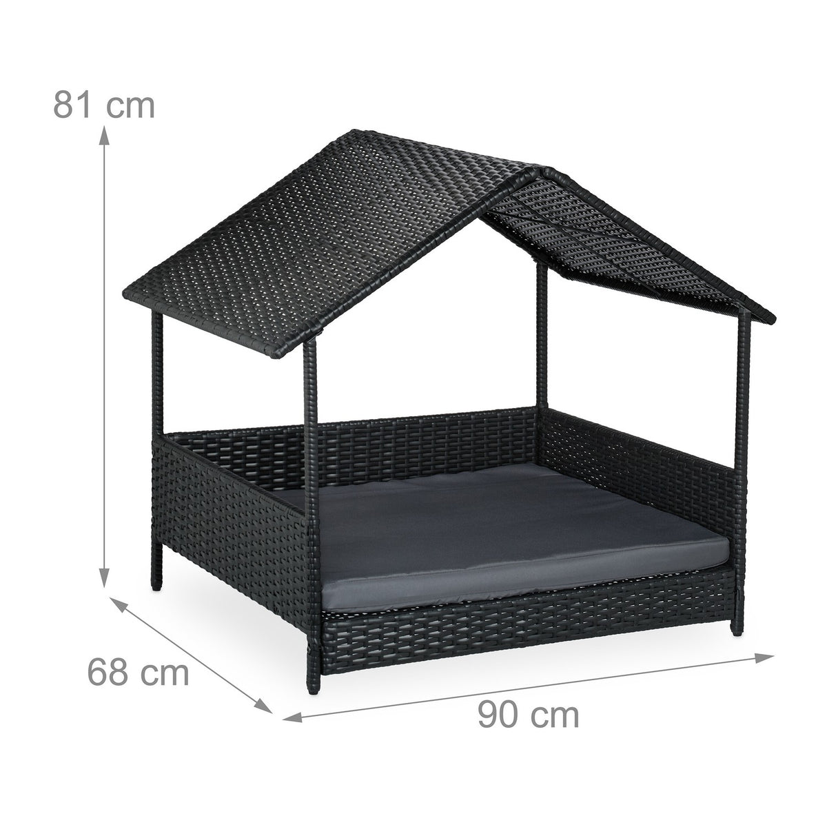 Outdoor Dog Bed with Canopy for Small & Medium Breeds