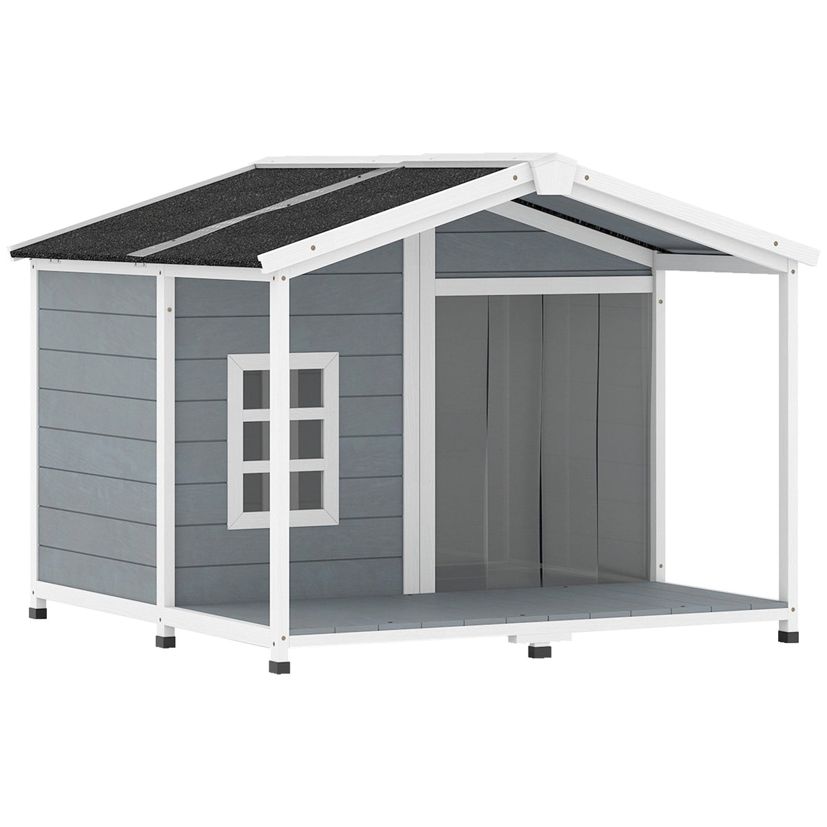 Outdoor Dog House with Veranda, Weatherproof, Easy Clean