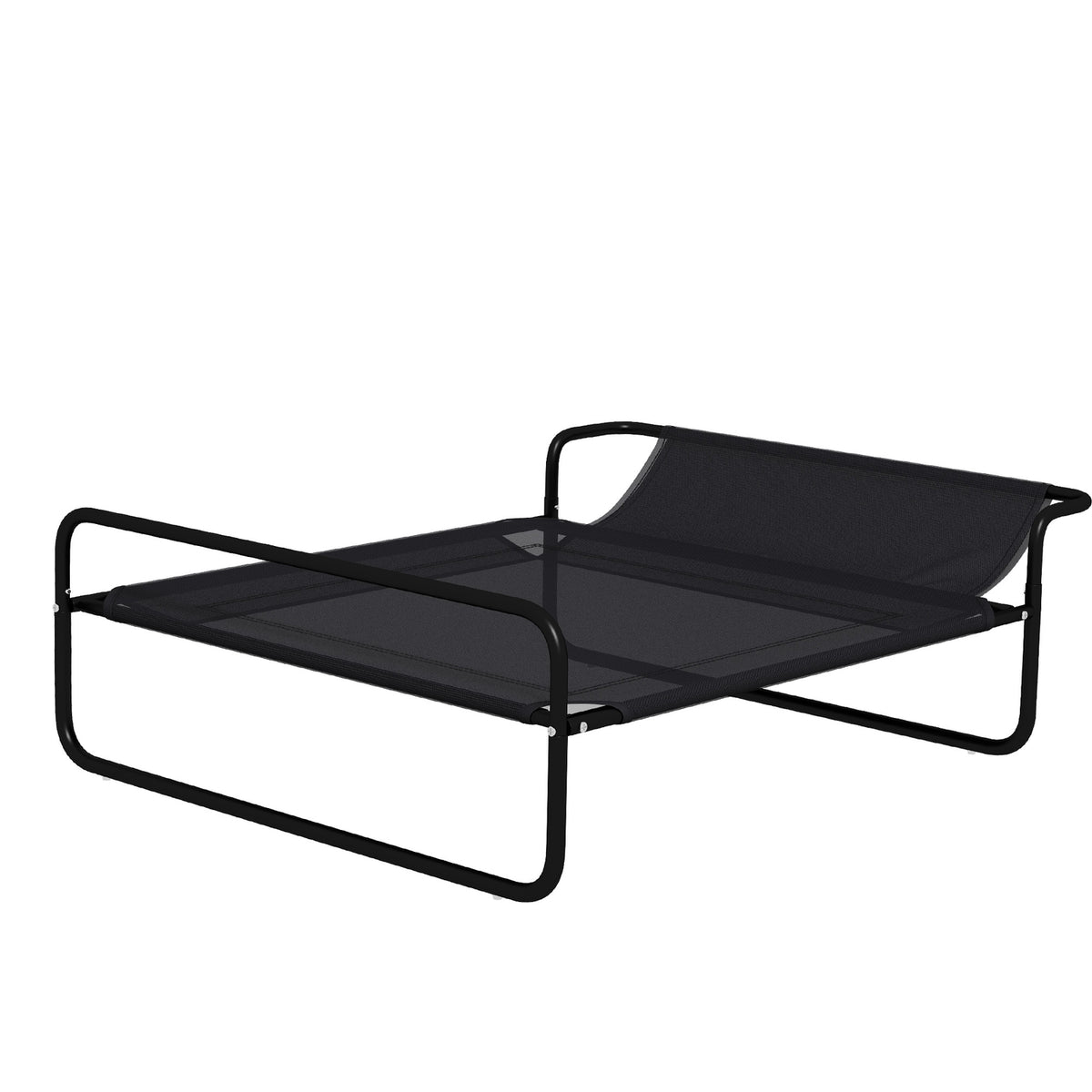 Outdoor Dog Lounger, Elevated Dog Bed with Breathable Mesh Cover, Pet Bed for Small and Medium Dogs Black 91 x 69 x 29 cm