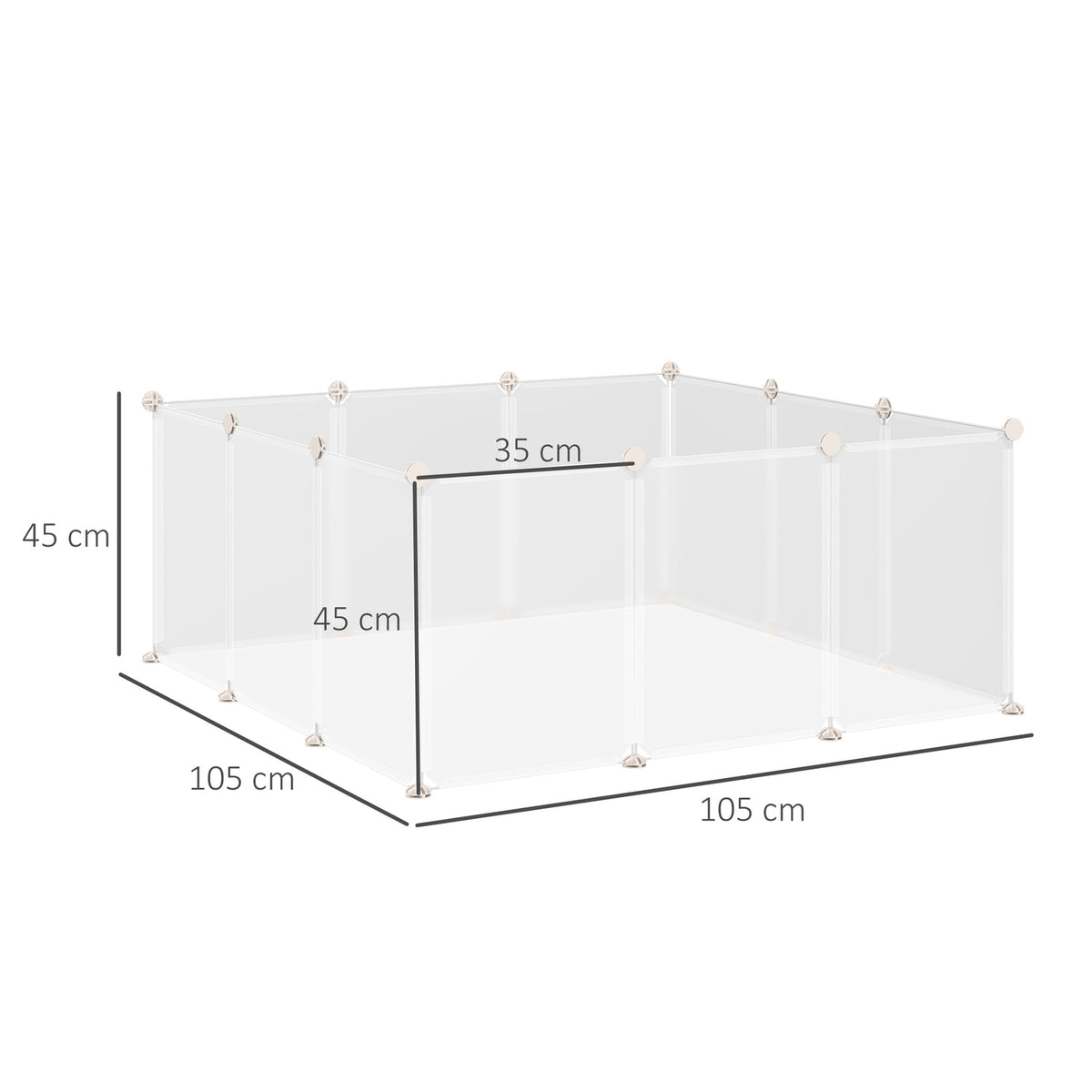 Outdoor Enclosure Diy Mesh Enclosure Small Pets 12 Panels Indoor White 105X105X45Cm