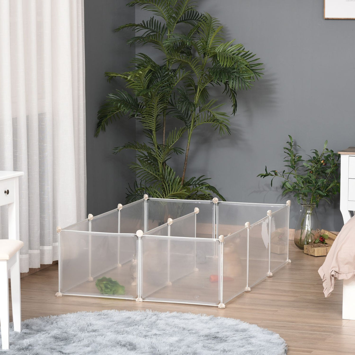 Outdoor Enclosure Diy Mesh Enclosure Small Pets 12 Panels Indoor White 105X105X45Cm