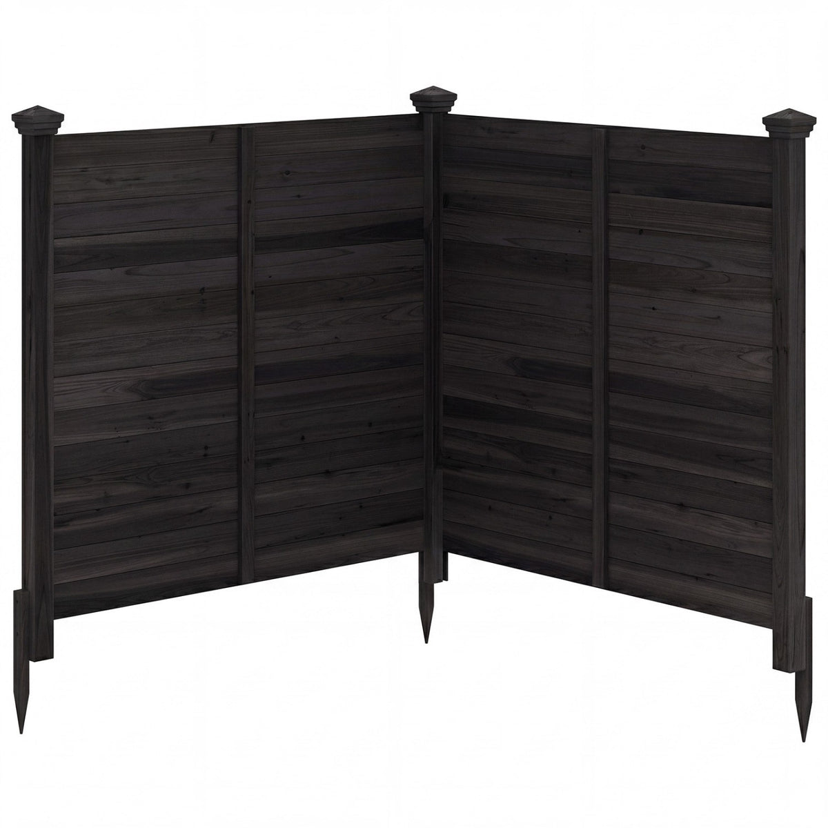 Outdoor Fir Wood Privacy Fence – Black, 2 Panels