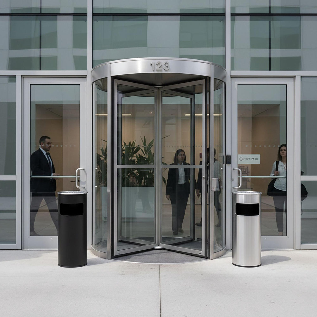 Outdoor Floor Ashtray, 30L Bin, Removable Bucket