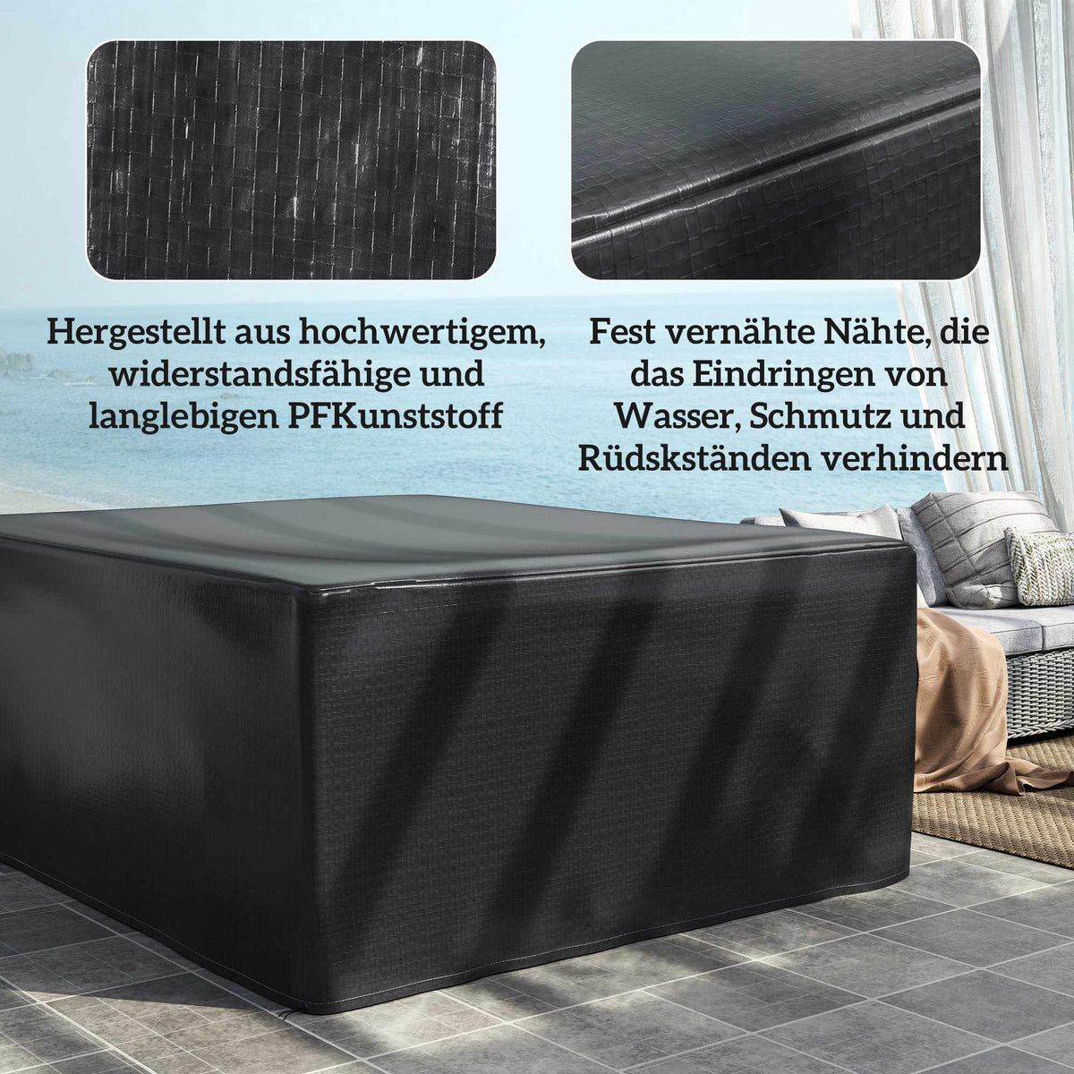 Outdoor Furniture Cover, Waterproof, UV-Resistant, 235x190 cm