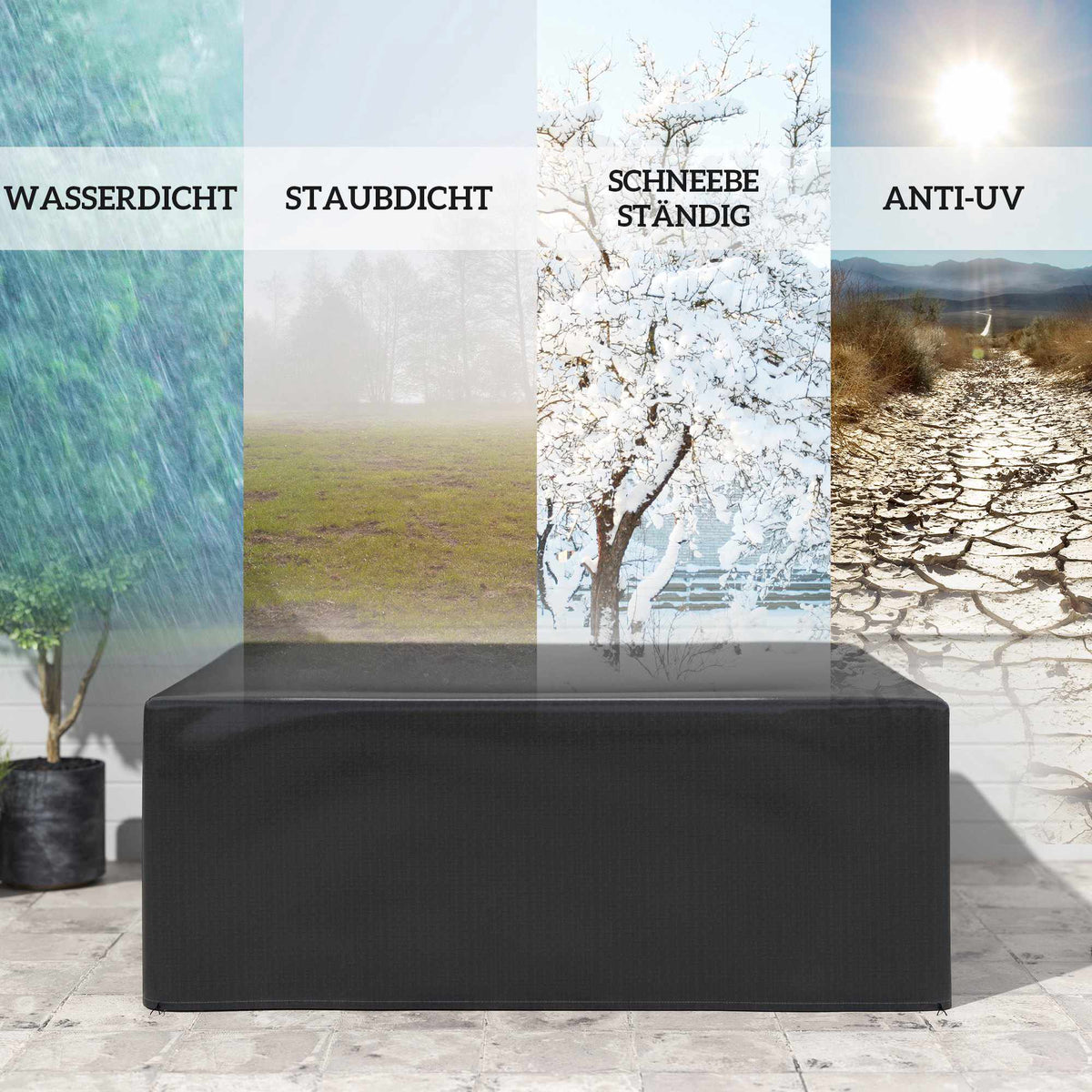 Outdoor Furniture Cover, Waterproof, UV-Resistant, 235x190 cm