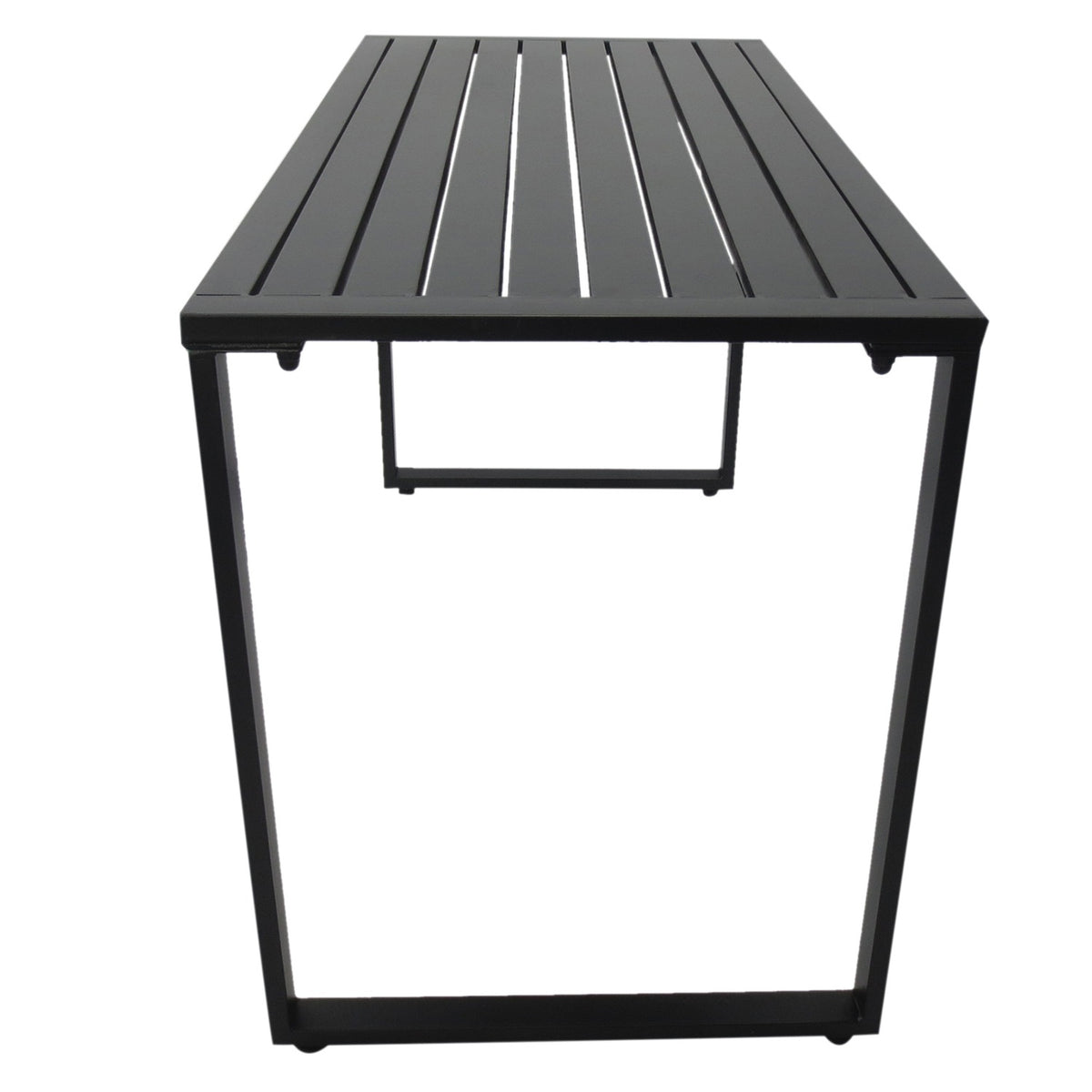 Outdoor Furniture Set Festive Set 3 Pieces Seating Group Garden Set 1 X Table 2 X Bench Metal Black 110 X 55 X 70 Cm