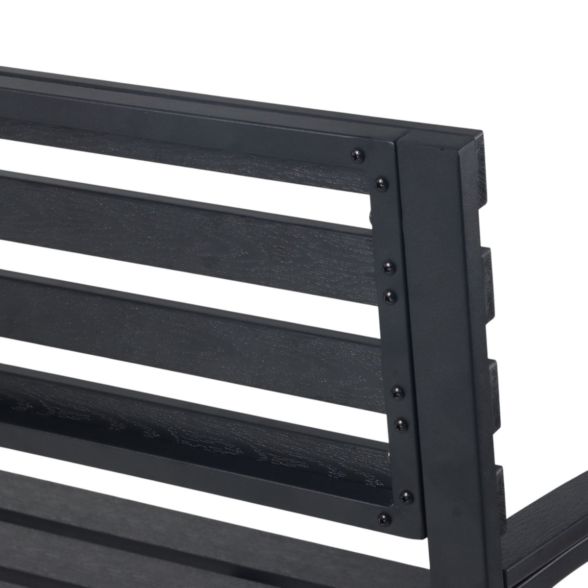 Outdoor Garden Bench, WPC & Metal, Weather-Resistant