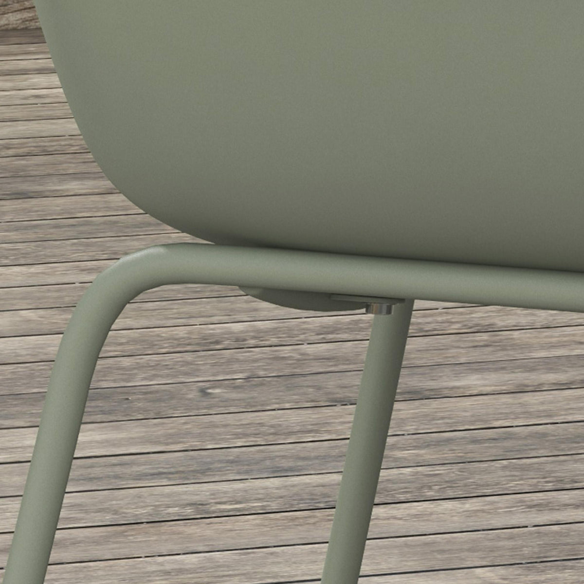 Outdoor Garden Chairs Set of 4, Green, Plastic/Metal, 120kg Capacity