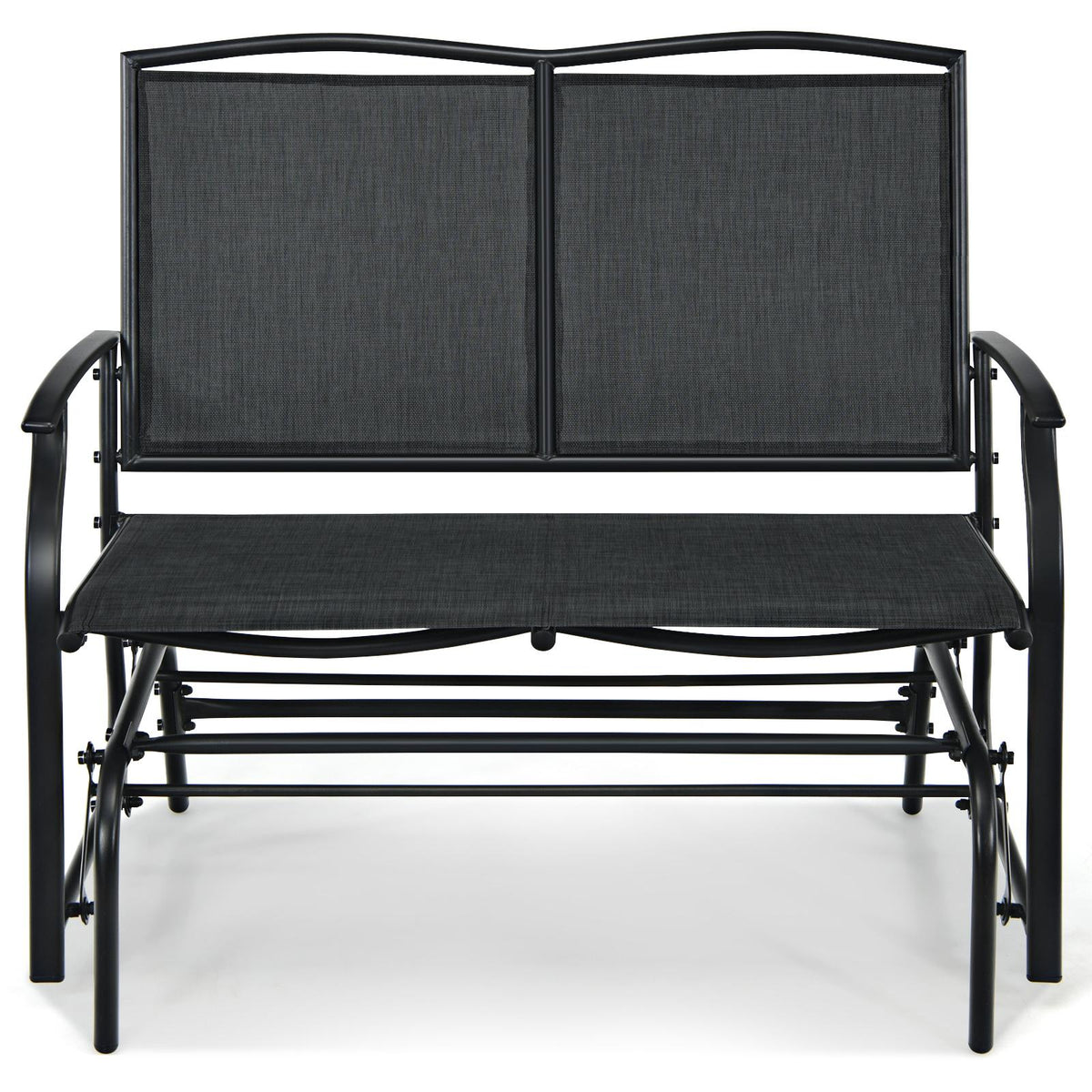Outdoor Glider Rocking Loveseat, 2-Seat Steel Frame