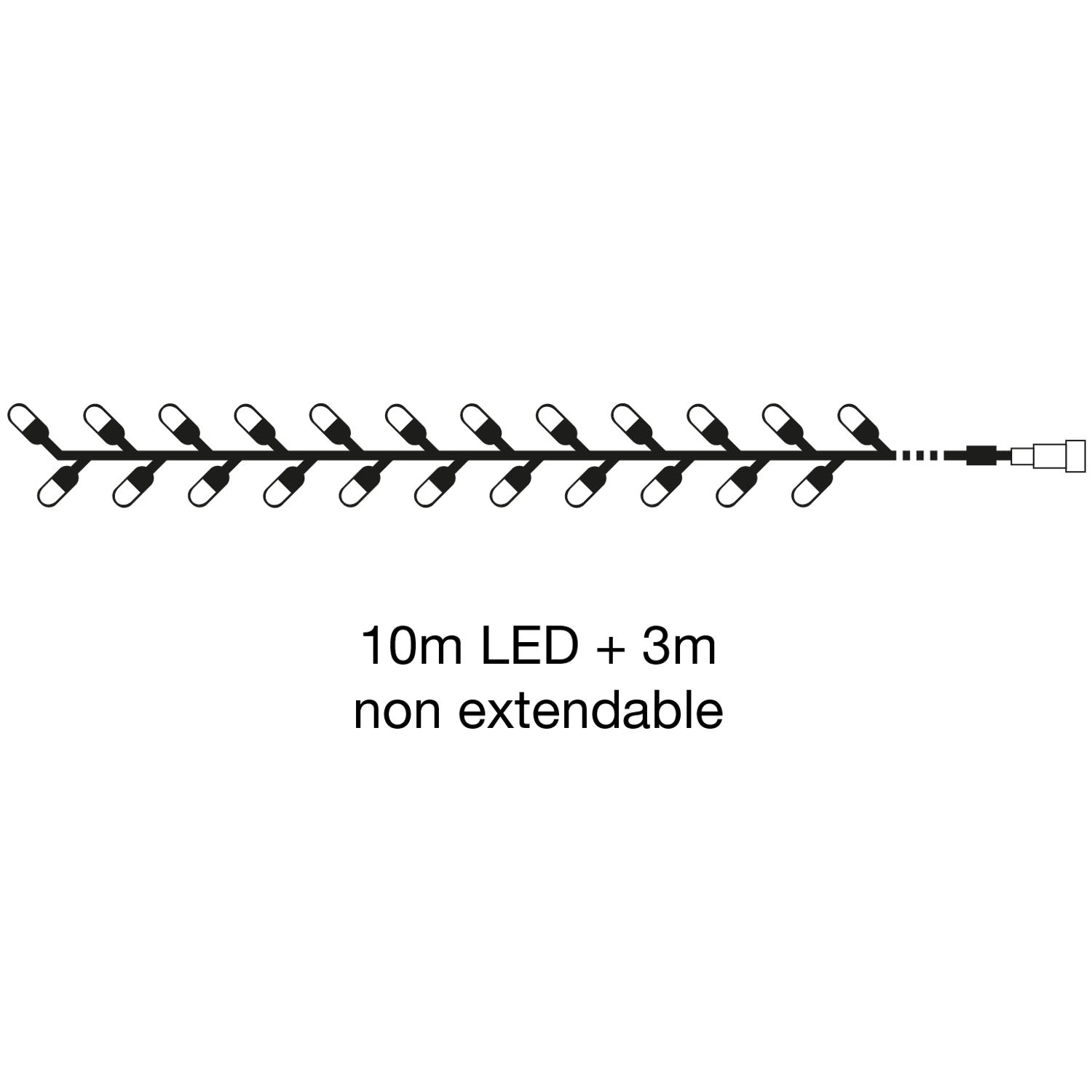Outdoor LED String Lights, 10m 100 LEDs, Warm White 12V