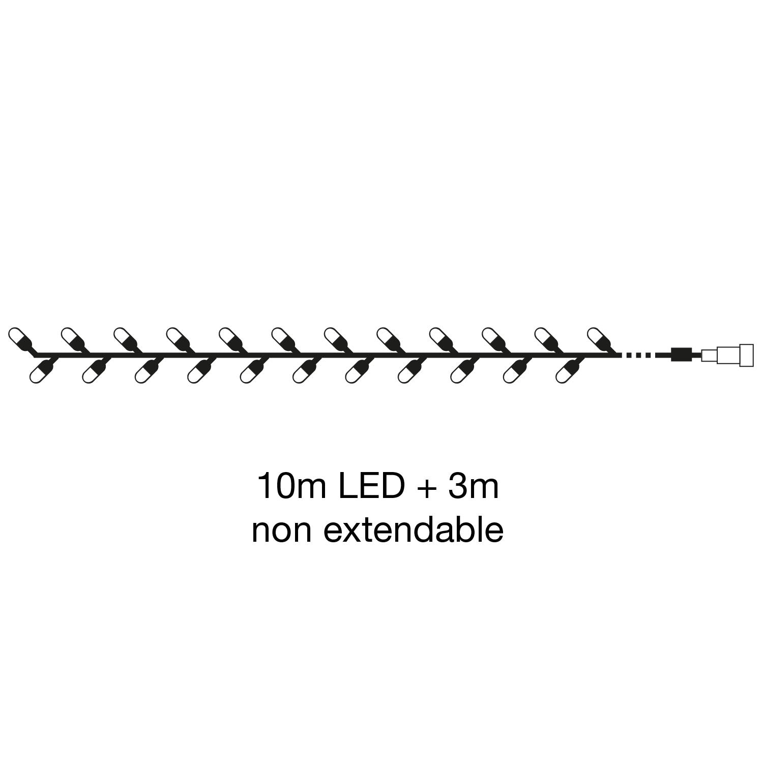 Outdoor LED String Lights 10m, 100 LEDs, Warm White