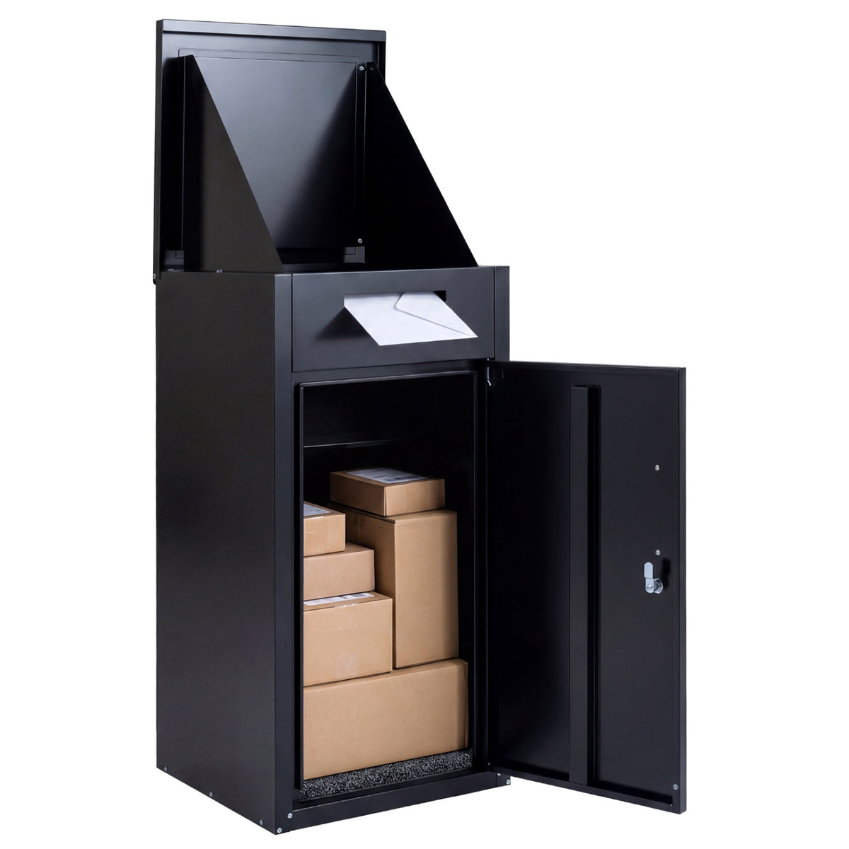 Outdoor Lockable Parcel Delivery Box, Steel, 45x44x86 cm