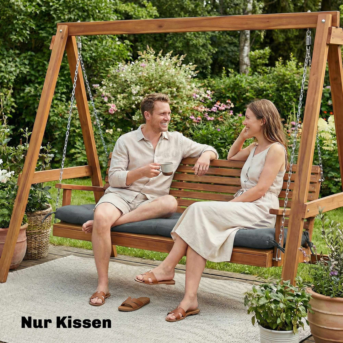 Outdoor Lounger Cushion, Dark Grey, 198x65x13 cm, UV50+