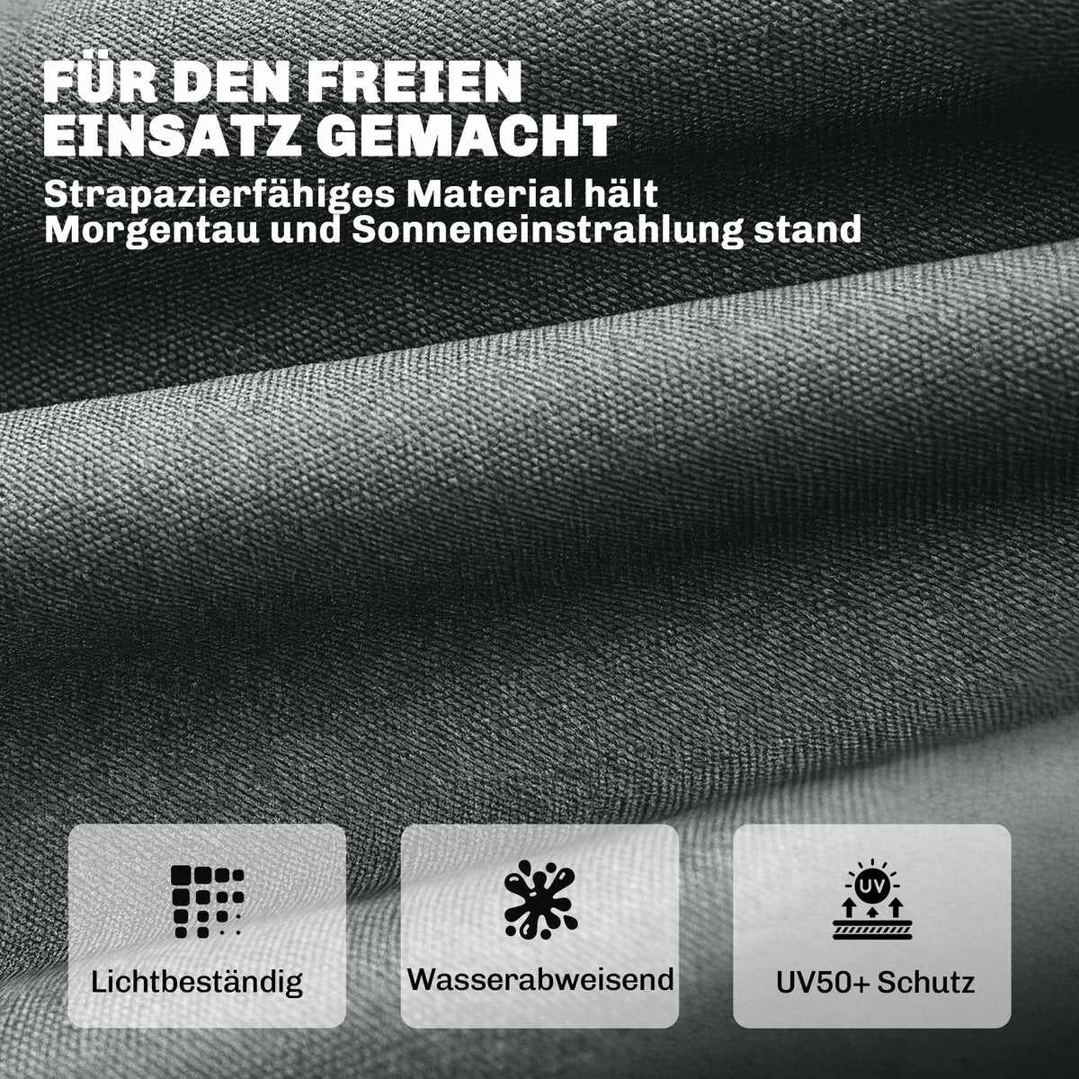 Outdoor Lounger Cushion, Dark Grey, 198x65x13 cm, UV50+