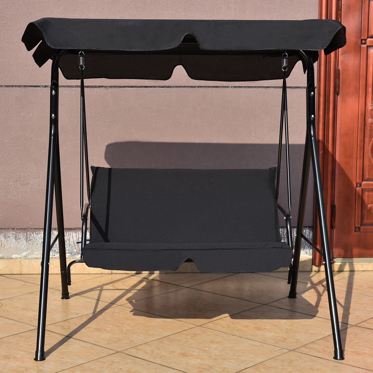 Outdoor Loveseat Swing Glider With Canopy, Cushions