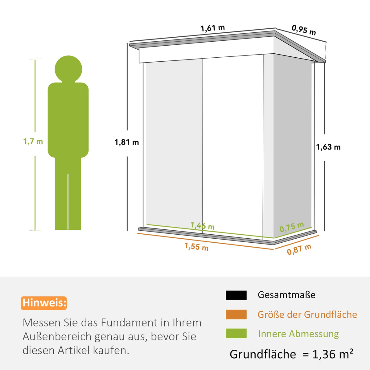 Outdoor Metal Garden Shed, Adjustable Shelves, Lockable Door