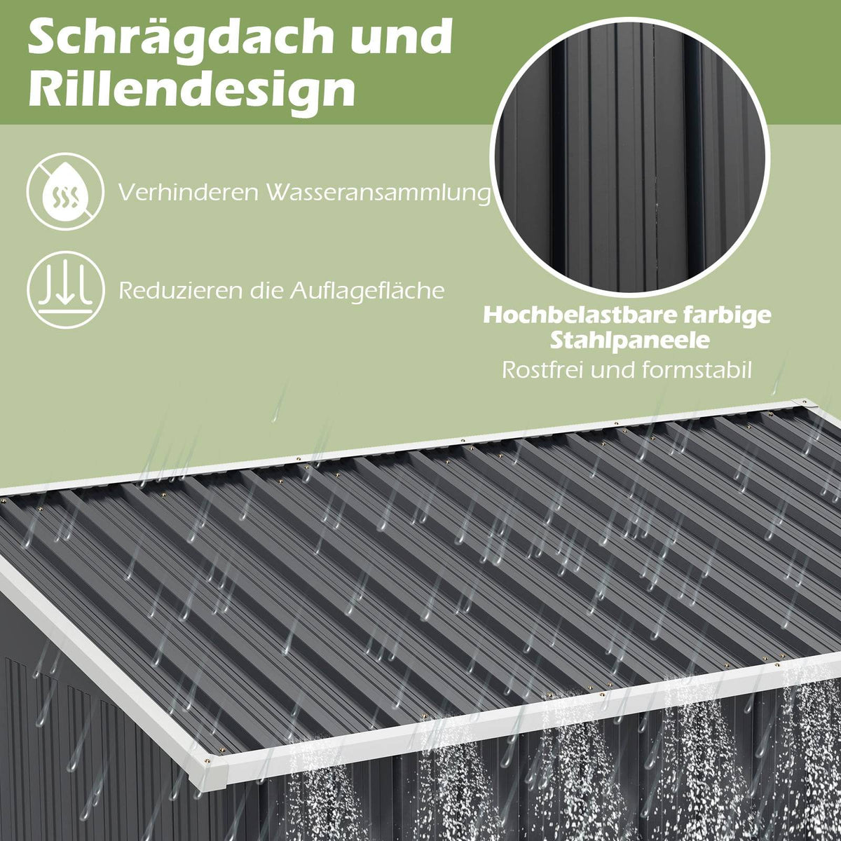 Outdoor Metal Storage Shed, 163 x 86 cm, Lockable Door
