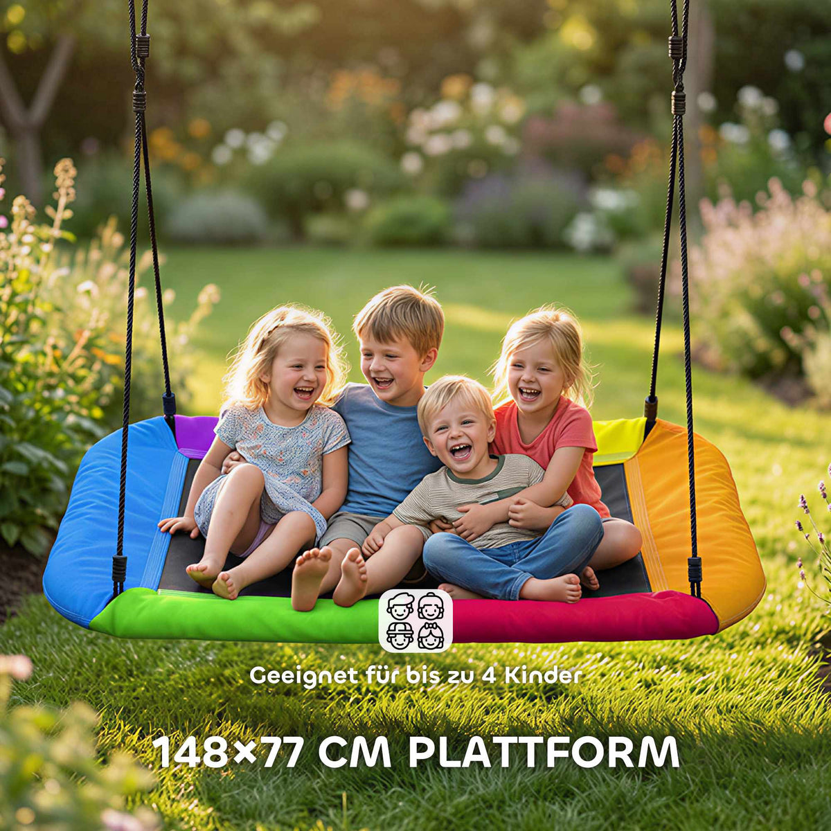 Outdoor Nest Swing for Kids, 148x77 cm, 300 kg Capacity