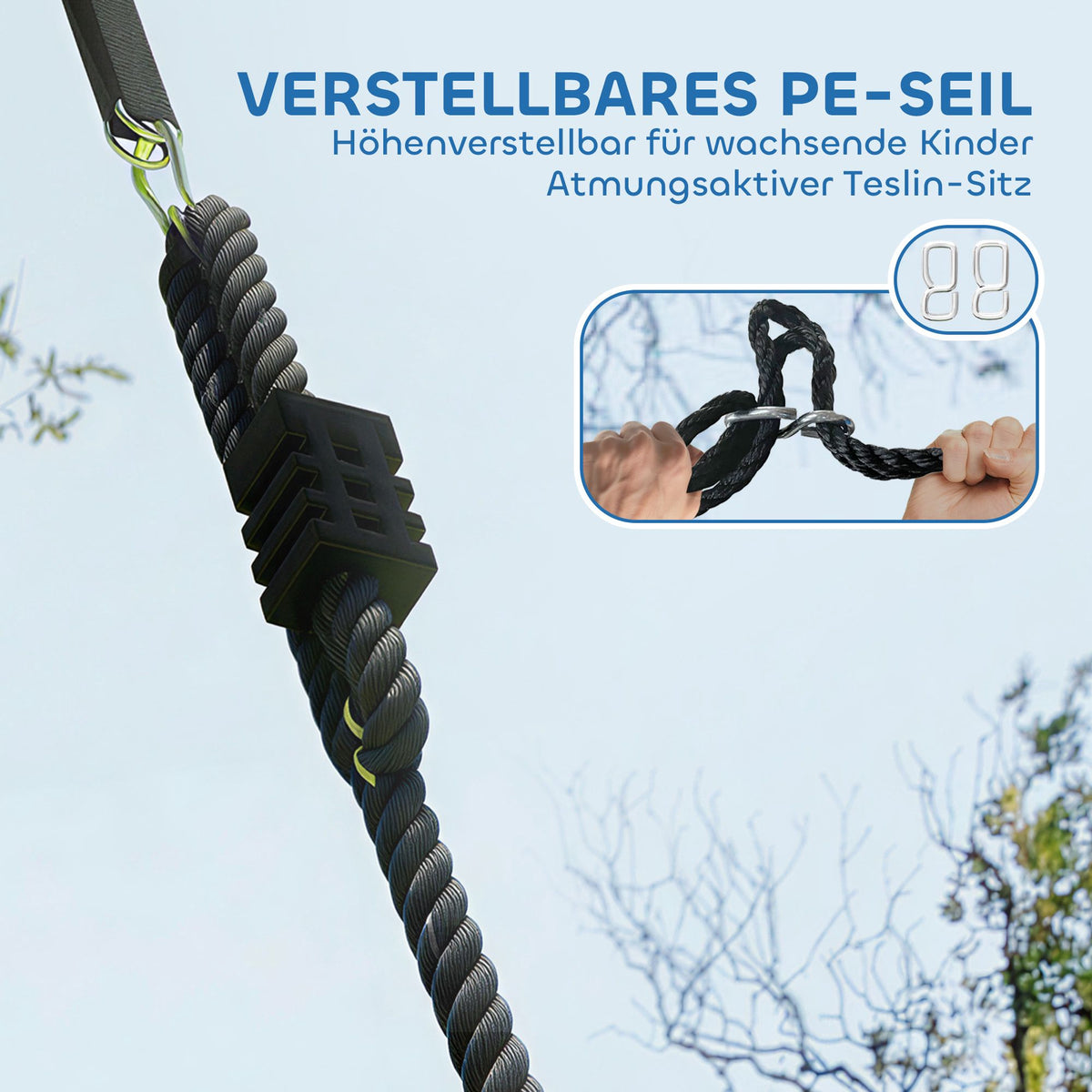 Outdoor Nest Swing for Kids, 148x77 cm, 300 kg Capacity