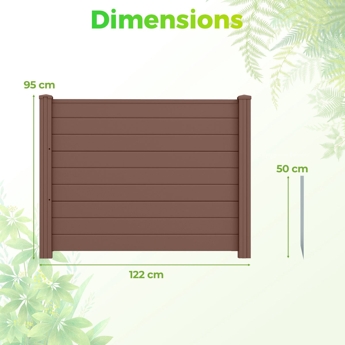Outdoor Privacy Fence Screen 122 x 95 cm, 2 Panels, Brown